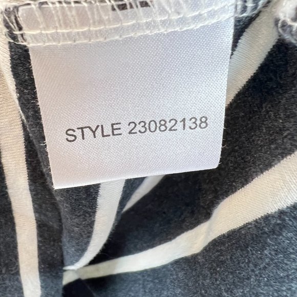 Tory Burch Sz Medium Gray White Striped Graphic Tee - Picture 7 of 15